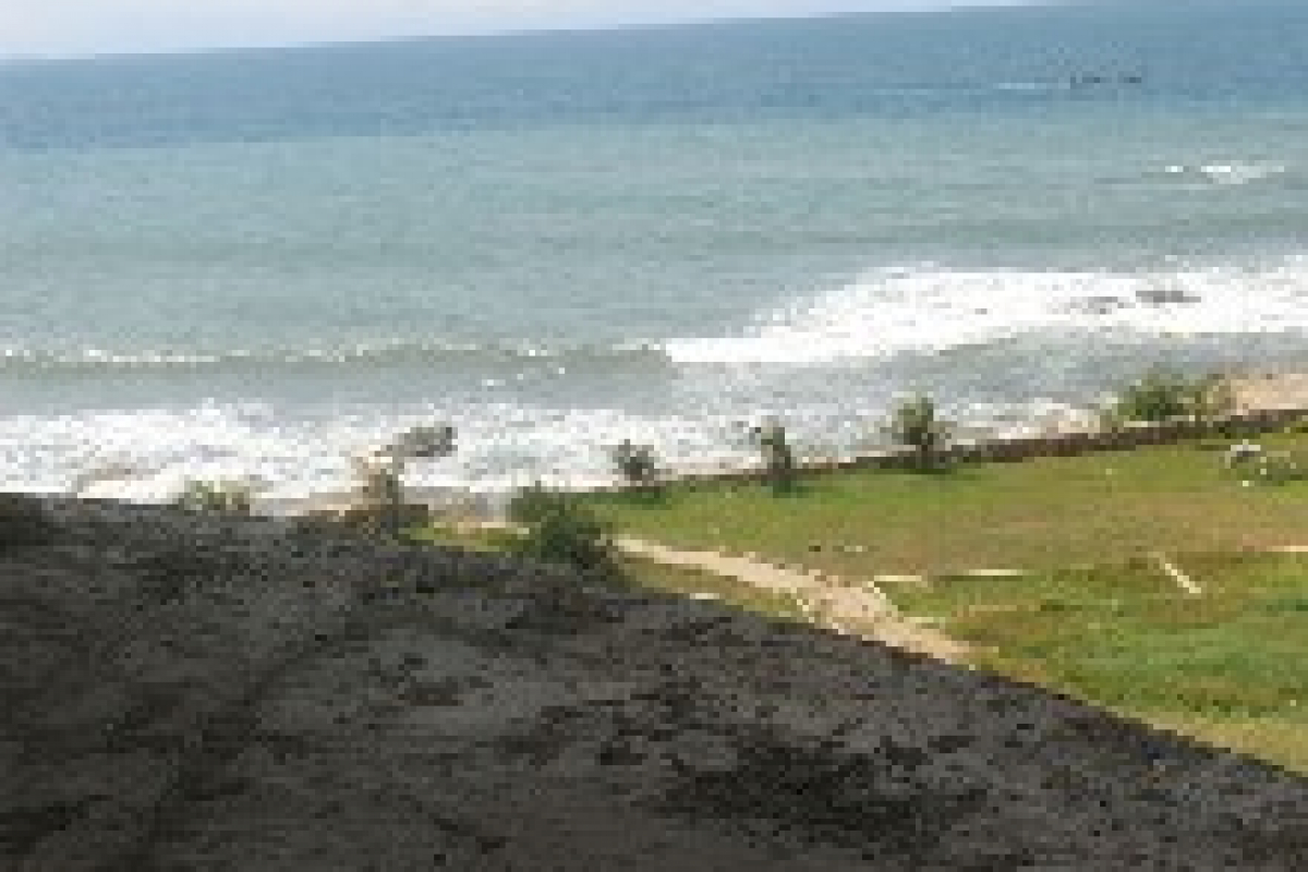 shot of the sea from main building